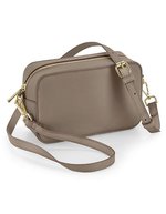 BagBase Boutique Umhängetasche aus Saffiano-Leder – Taupe