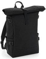 BagBase Block Roll-Top Rucksack mit Laptopfach – Black/Black