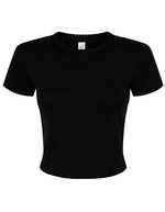 Women´s Micro Rib Baby Tee – Solid Black Blend