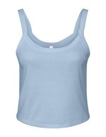 Bella+Canvas Bauchfreies Spaghetti-Top aus Baumwolle – Solid Baby Blue Blend