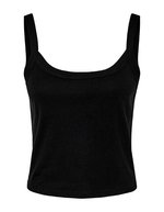 Bella+Canvas Bauchfreies Spaghetti-Top aus Baumwolle – Solid Black Blend
