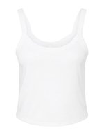 Bella+Canvas Bauchfreies Spaghetti-Top aus Baumwolle, Athletic Heather XS, BL1012 – Solid White Blend