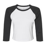 Bella+Canvas Micro Rib 3/4 Raglan T-Shirt für Damen, Athletic Heather/Black XS, BL1200 – Bild 1