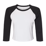 Bella+Canvas Micro Rib 3/4 Raglan T-Shirt for Women, Athletic Heather/Black XS, BL1200 – image 3