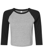 Bella+Canvas Micro Rib 3/4 Raglan T-Shirt für Damen – Athletic Heather/Black