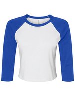 Bella+Canvas Micro Rib 3/4 Raglan T-Shirt für Damen, Athletic Heather/Black XS, BL1200 – Bianco/Vero Reale