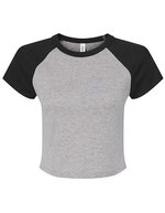 Bella+Canvas Raglan Baby Tee mit Micro Rib – Athletic Heather/Black