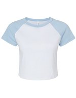 Bella+Canvas Raglan Baby Tee mit Micro Rib – White/Baby Blue