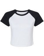 Bella+Canvas Raglan Baby Tee mit Micro Rib – White/Black