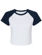 Bella+Canvas Raglan Baby Tee mit Micro Rib – White/Navy