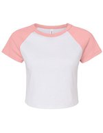 Bella+Canvas Raglan Baby Tee mit Micro Rib, Athletic Heather/Black XS, BL1201 – White/Pink