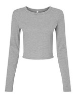 Bella+Canvas Langarm Baby Tee Micro Rib für Damen – Athletic Heather