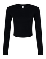 Bella+Canvas Langarm Baby Tee Micro Rib für Damen – Solid Black Blend