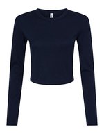 Bella+Canvas Langarm Baby Tee Micro Rib für Damen – Solid Navy Blend