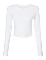Bella+Canvas Langarm Baby Tee Micro Rib für Damen – Solid White Blend