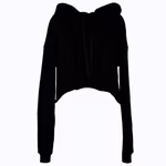 Women's Cropped Fleece Hoodie – Black