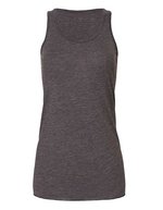 Bella+Canvas Flowy Racerback Tank Top mit geketteltem Saum – Dark Grey Heather