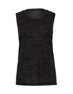 Bella+Canvas Flowy Scoop Muskel-T-Shirt für Damen, Black S, BL8803 – Marble Black (Heather)