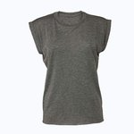 Women´s Flowy Muscle Tee With Rolled Cuff – Grigio scuro Melange