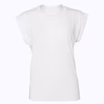 Women´s Flowy Muscle Tee With Rolled Cuff – White