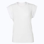 Women´s Flowy Muscle Tee With Rolled Cuff – Bianco