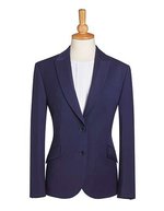 Brook Taverner Novara Blazer, taillierter Schnitt, 2-Knopf, Black 6R(34), BR601 – Mid Blue