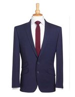 Brook Taverner Slim Fit Sakko mit Brustleistentasche, Black 34L(44), BR602 – Medio Blu