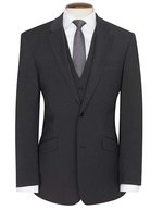 Brook Taverner Avalino Sakko aus Polyester-Woll-Mix, Black 34R(44), BR603 – Charcoal