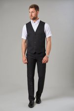 Brook Taverner Anzugweste Mercury mit schlankem Schnitt, Black XS, BR671 – Bild 4
