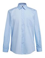 Juno Langarmhemd mit Brusttasche – Blue