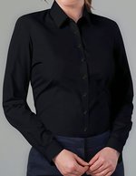 Damenbluse Selene mit Manschettenknöpfen – Black