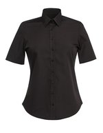 Eos Kurzarmbluse aus Baumwolle-Polyester – Black