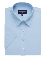 Eos Kurzarmbluse aus Baumwolle-Polyester – Blue