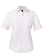 Eos Kurzarmbluse aus Baumwolle-Polyester – White