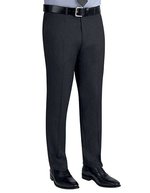 Brook Taverner Slim Fit Hose Cassino aus Wolle-Polyester, Black 28W(42)/36, BR702 – Charcoal