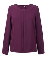 Brook Taverner Damenbluse "Roma" mit goldenem Reißverschluss, Black 6 (34), BR802 – Burgundy