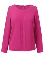 Brook Taverner Damenbluse "Roma" mit goldenem Reißverschluss, Black 6 (34), BR802 – Fuchsia