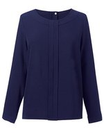 Brook Taverner Damenbluse "Roma" mit goldenem Reißverschluss, Black 6 (34), BR802 – Navy