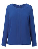 Brook Taverner Damenbluse "Roma" mit goldenem Reißverschluss, Black 6 (34), BR802 – Royal Blue
