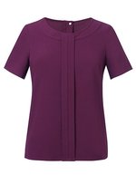 Brook Taverner Damenbluse "Verona" mit Rückreißverschluss, Black 6 (34), BR803 – Burgundy