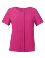 Brook Taverner Damenbluse "Verona" mit Rückreißverschluss, Black 6 (34), BR803 – Fuchsia