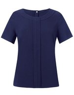 Brook Taverner Damenbluse "Verona" mit Rückreißverschluss, Black 6 (34), BR803 – Navy