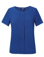 Brook Taverner Damenbluse "Verona" mit Rückreißverschluss, Black 6 (34), BR803 – Royal Blue