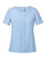 Brook Taverner Damenbluse "Verona" mit Rückreißverschluss, Black 6 (34), BR803 – Sky Blue