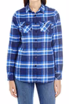 Burnside Flannel Shirt with Checked Pattern for Women, Khaki Check L, BU5210 – image 3