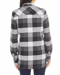 Burnside Flannel Shirt with Checked Pattern for Women, Khaki Check L, BU5210 – image 4