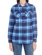 Burnside Flanellhemd mit Karomuster für Damen – Blue - White (Checked)
