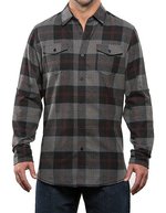 Burnside Gewebtes kariertes Flanellhemd mit Taschen – Black - Steel (Checked)