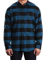 Burnside Gewebtes kariertes Flanellhemd mit Taschen – Blue - Black (Checked)