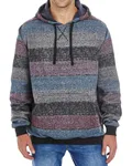 Burnside Gestreifter Marl-Pullover mit Kängurutaschen, Lt. Blue - Black (Striped) S, BU8603 – Bild 3